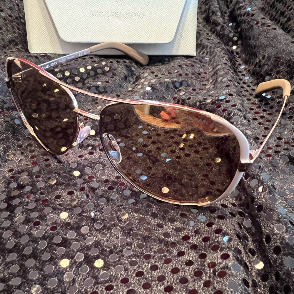 Michael Kors Gold and Brown Aviator Sunglasses Chelsea MK 5004